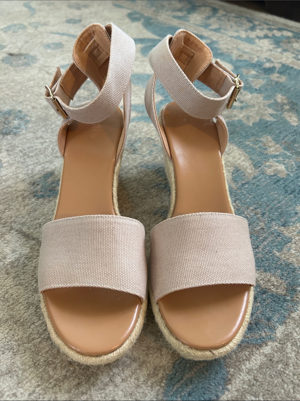 Women’s Ankle Strap Espadrille Wedge Sandals - flax